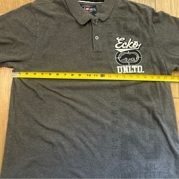 Ecko Unlimited Gray Polo Shirt with Embroidered Logo - Picture 6 of 8